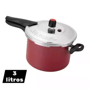 PANELA DE PRESSÃO 3 L FECHAMENTO EXTERNO VERMELHA ASJ + ENVIO RÁPIDO E SEGURO